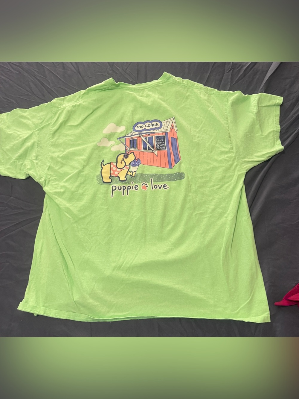 Puppie Love Lime Green Dog Graphic Tee